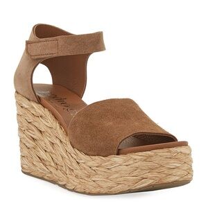 Pedro Garcia Brown Dory Suede Wedge Espadrille Sandals Size 41.5(11.5)